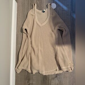 Casual Tan Knit Sweater